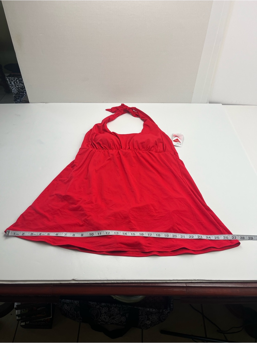 Lands’ End Red Halter Swimdress Womens Size Large US 14 - 16 One Piece NEW - Picture 8 of 12